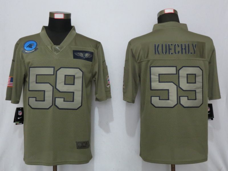 Men Carolina Panthers #59 Kuechly Nike Camo 2019 Salute to Service Limited NFL Jerseys